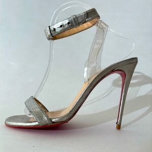 Christian Louboutin jonatina 100 sandals PVC silver size 38
